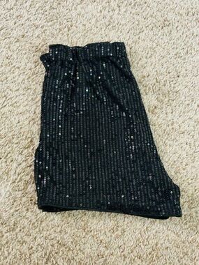 SHEIN Black Sequin Mini Shorts